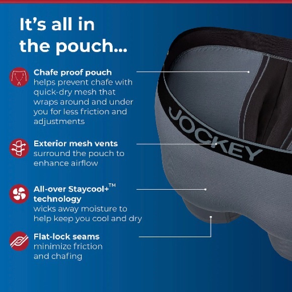 NWT $25 JOCKEY Zero-Chafe Pouch Mens Boxer Briefs - 3 pack  6” Inseam - Picture 8 of 16